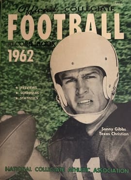 Gibbs on cover of 1962 Official Collegiate Football Record Book