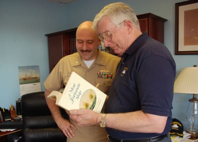 Martin (right) with Commander William A. Bullard III in 2007