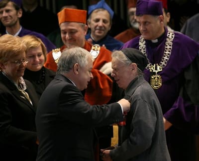 Zdybicka receiving the Order of Polonia Restituta, 2008