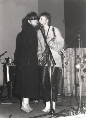 Arleen Schloss (left) in Martin Kippenberger's SO 36, Berlin Jan 1980