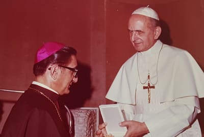 Mons. Rovida and Pope Paul VI in 1975.