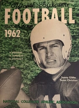 Gibbs on cover of 1962 Official Collegiate Football Record Book