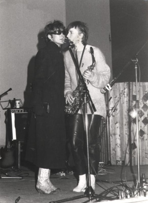 Arleen Schloss (left) in Martin Kippenberger's SO 36, Berlin Jan 1980